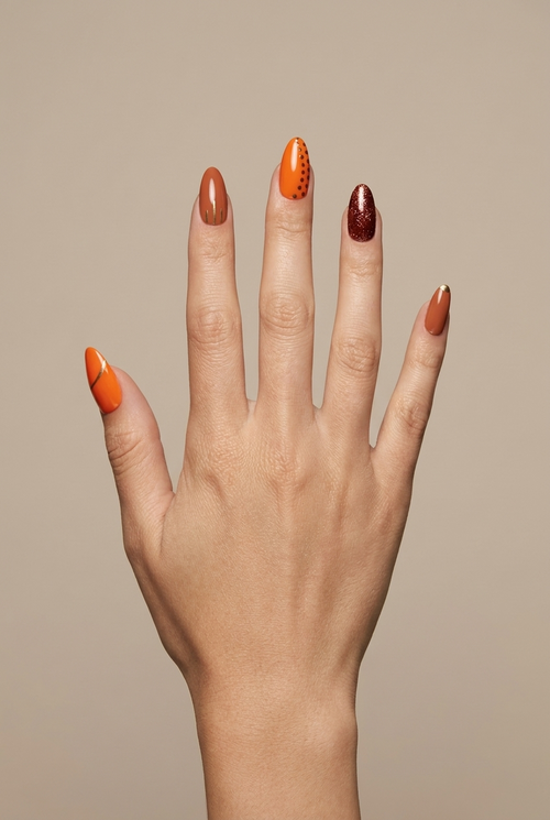 Faux ongles press-on citrouille – Pumpkin Spices Moonails Creations