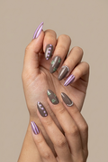 Faux ongles press-on violet nature – Purple Frog Pond Moonails Creations