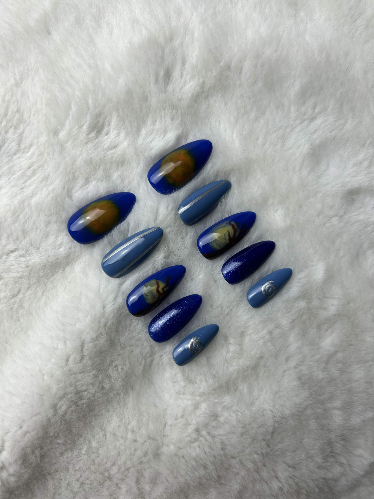 Faux ongles press-on nuit – Night under the moon Moonails Creations